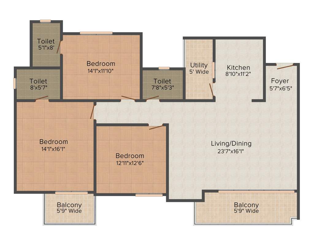 Soul Arista (3BHK+3T (1,857 sq ft) 1857 sq ft)