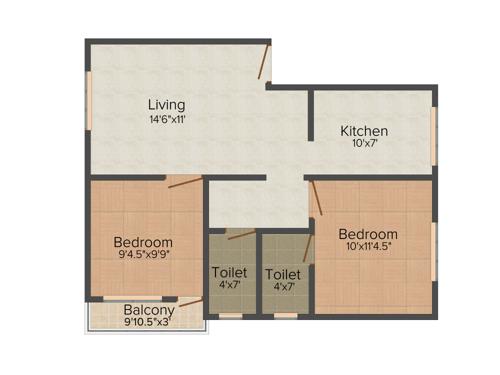 Anandaguru Sukriti Enclave (2BHK+2T (803 sq ft) 803 sq ft)