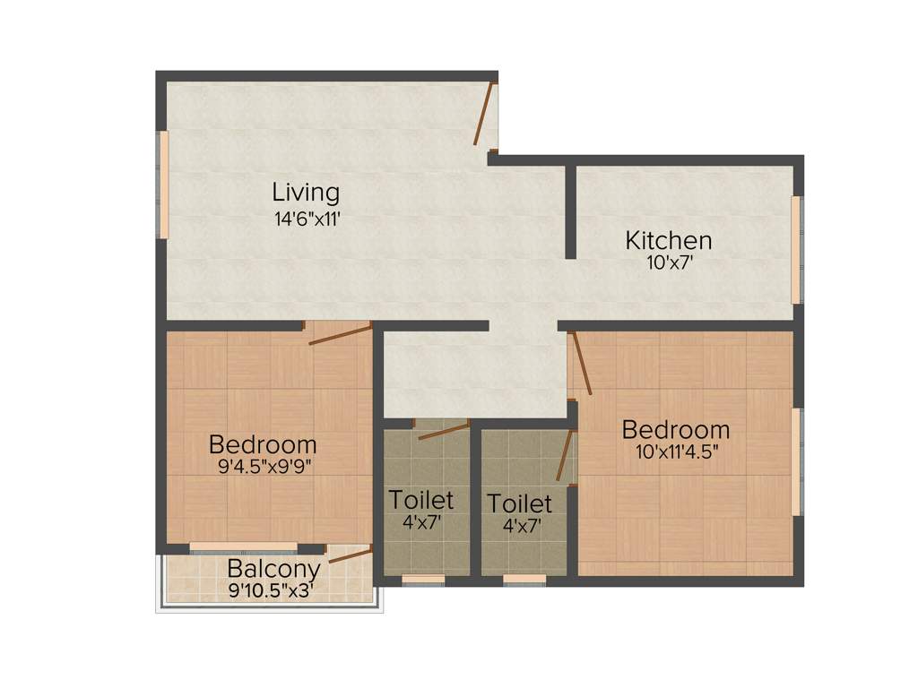 Anandaguru Sukriti Enclave (2BHK+2T (803 sq ft) 803 sq ft)