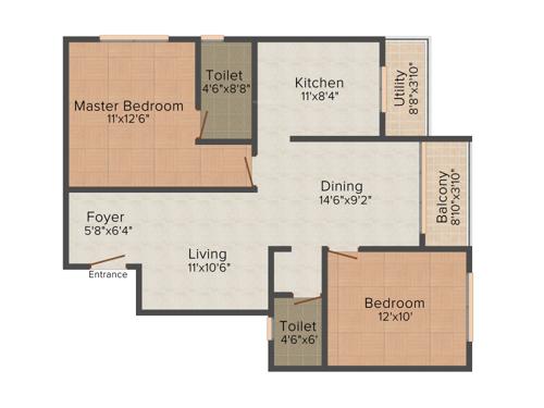 Nirmaan Madhuban (2BHK+2T (1,005 sq ft) 1005 sq ft)