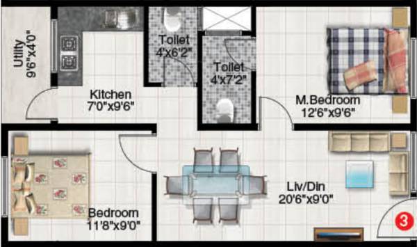 Abhyudaya Elite Abhyudaya II (2BHK+2T (765 sq ft) 765 sq ft)