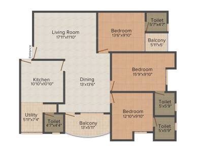 Regal County (3BHK+4T (1,507 sq ft) 1507 sq ft) Regal County (3BHK+4T (1,507 sq ft) 1507 sq ft)