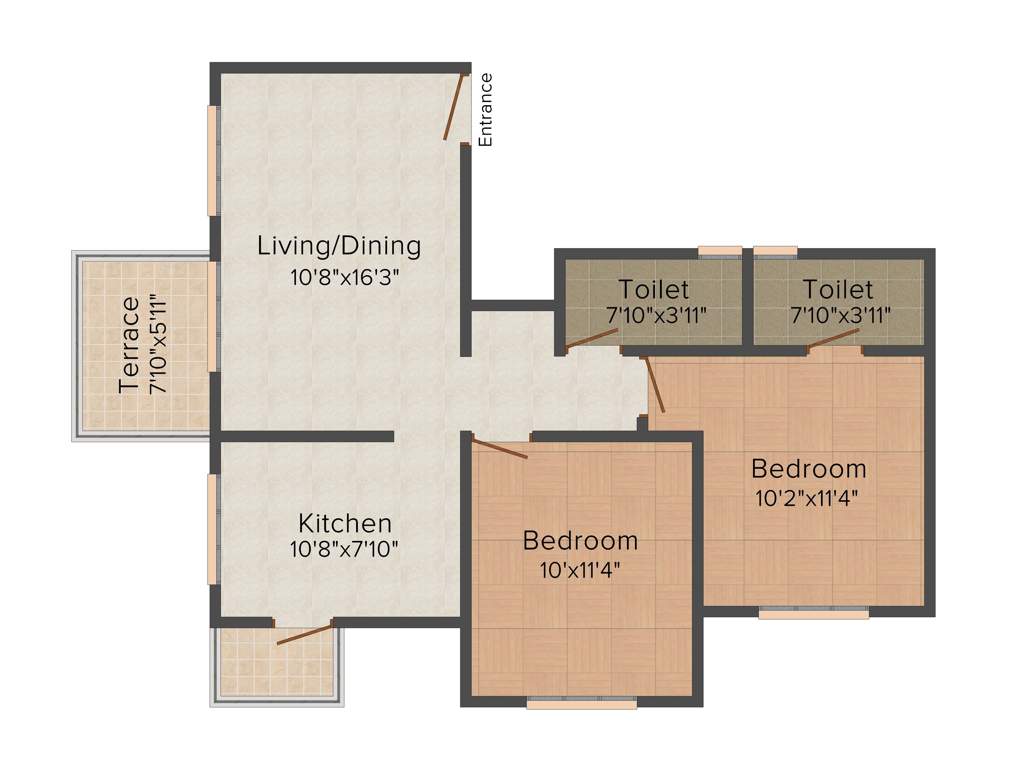 Mohisha The Skyline (2BHK+2T (866 sq ft) 866 sq ft)