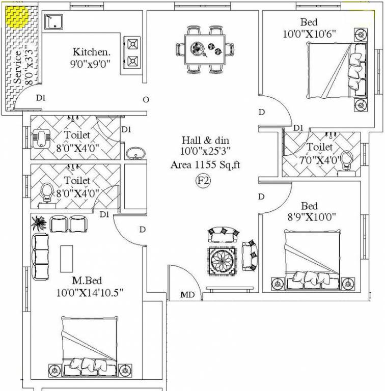 Saravana Sri Saravana Flats (3BHK+3T (1,155 sq ft) 1155 sq ft) Saravana Sri Saravana Flats (3BHK+3T (1,155 sq ft) 1155 sq ft)