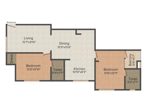 Siddhi Enclave (2BHK+2T (1,170 sq ft) 1170 sq ft)