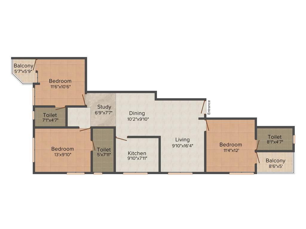 Siddhi Enclave (3BHK+3T (1,450 sq ft) + Servant Room 1450 sq ft)