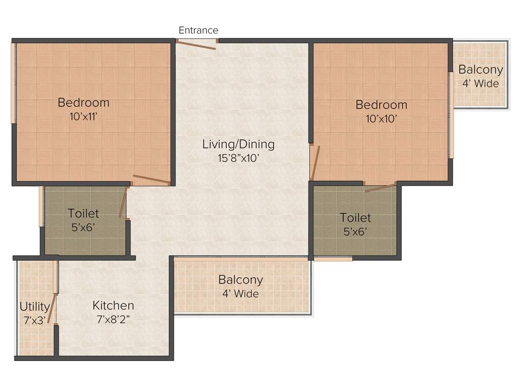 Subha Nandana (2BHK+2T (953 sq ft) 953 sq ft)