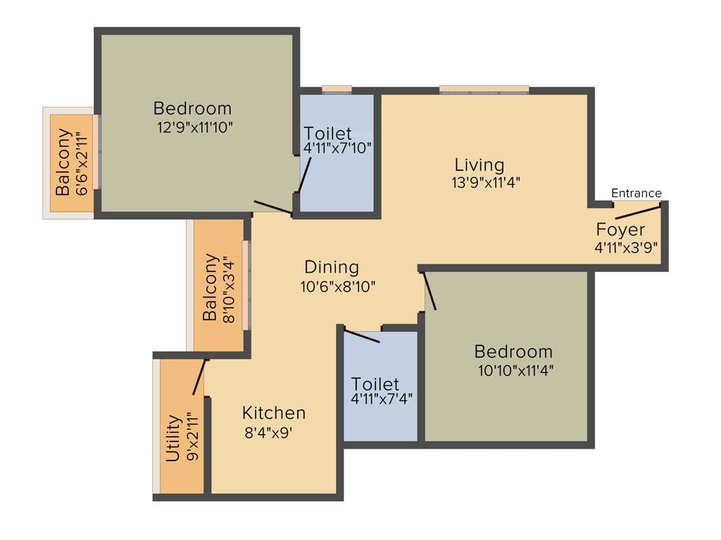 MJ Lifestyle Astro (2BHK+2T (1,028 sq ft) 1028 sq ft)