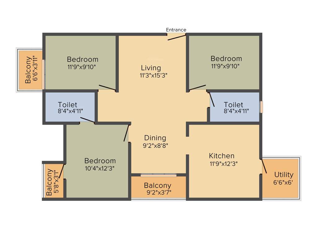 MJ Lifestyle Astro (3BHK+2T (1,332 sq ft) 1332 sq ft)