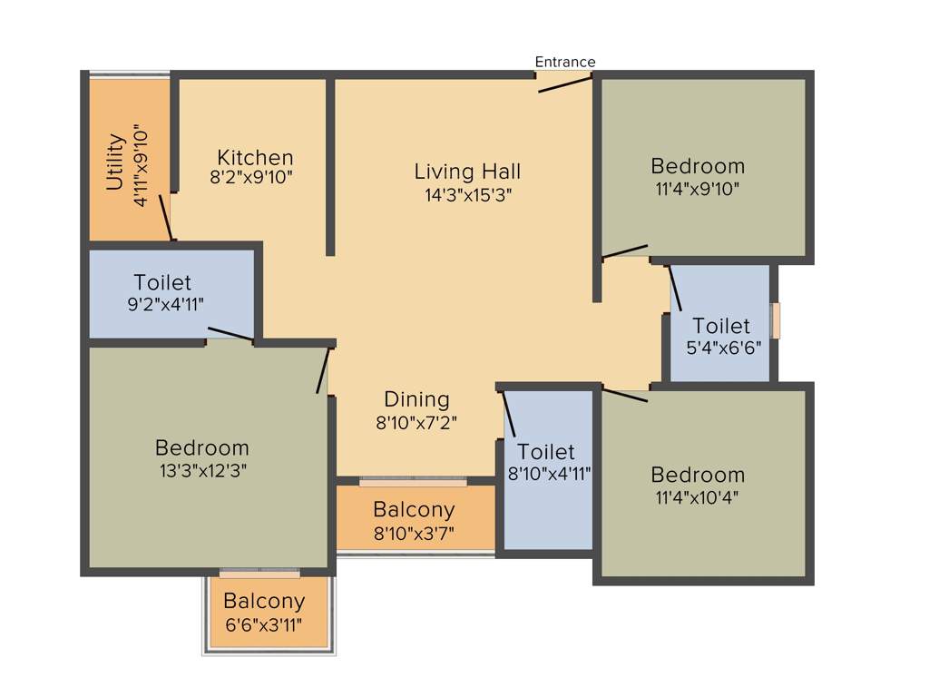 MJ Lifestyle Astro (3BHK+3T (1,388 sq ft) 1388 sq ft)