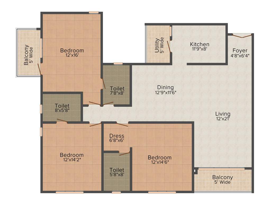 Maangalya Prosper Signature Block Phase 1 (3BHK+3T (1,821 sq ft) 1821 sq ft)