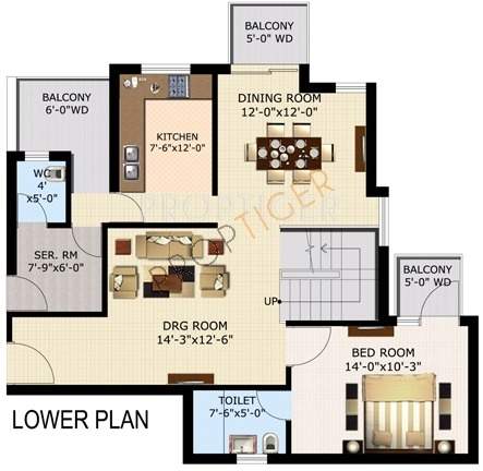 Sidhartha NCR Lotus (4BHK+4T (2,514 sq ft)   Servant Room 2514 sq ft)
