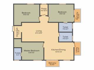 Vrindavan Bliss (3BHK+3T (1,478 sq ft)   Pooja Room 1478 sq ft)