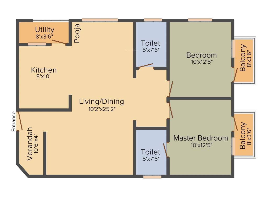 Vrindavan Bliss (2BHK+2T (1,177 sq ft) 1177 sq ft)