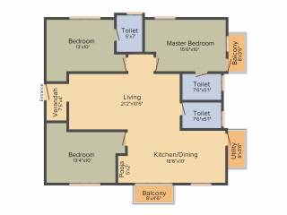 Vrindavan Bliss (3BHK+3T (1,475 sq ft)   Pooja Room 1475 sq ft)