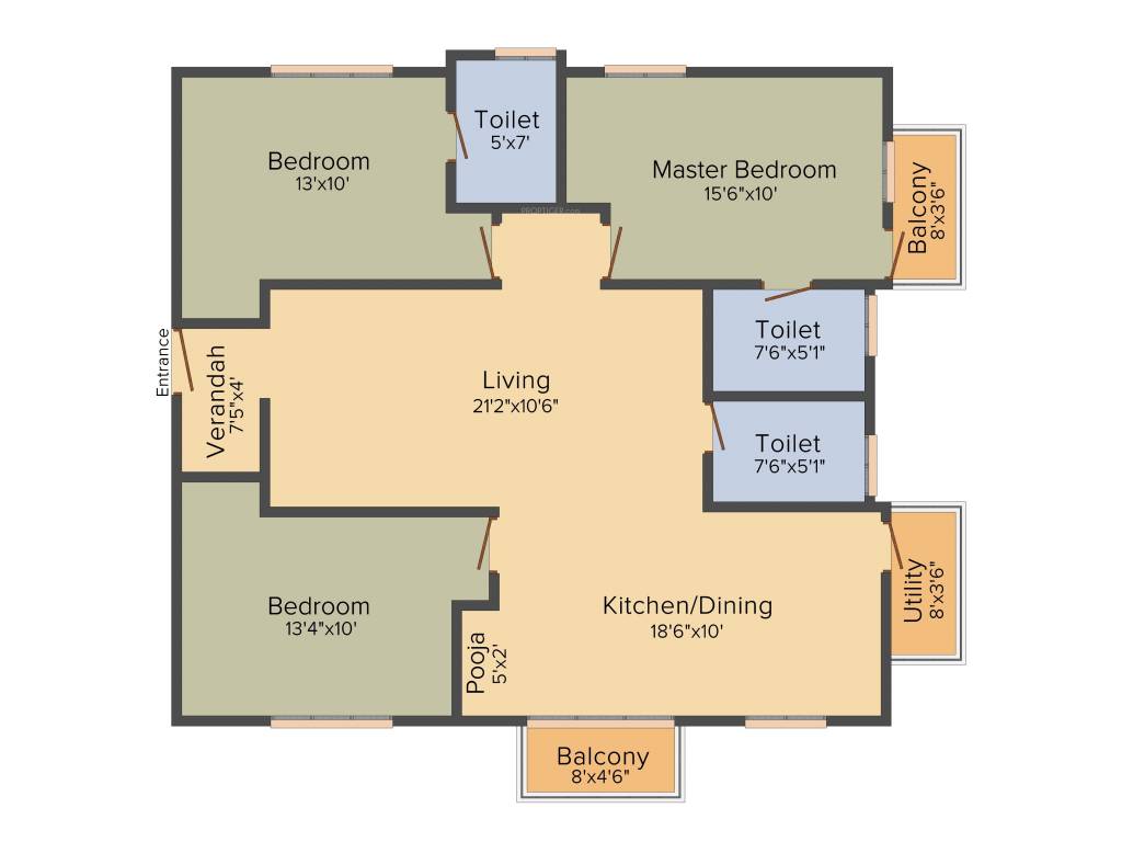 Vrindavan Bliss (3BHK+3T (1,475 sq ft)   Pooja Room 1475 sq ft)