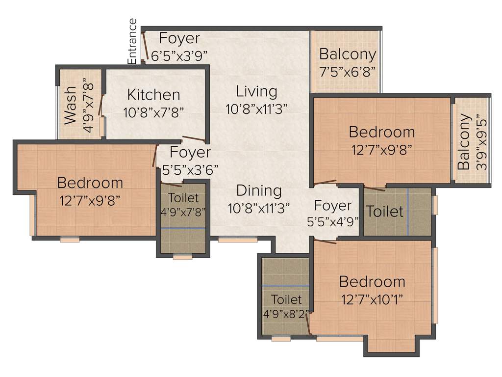 Si Levantine Heights (3BHK+3T (1,533 sq ft) 1533 sq ft)