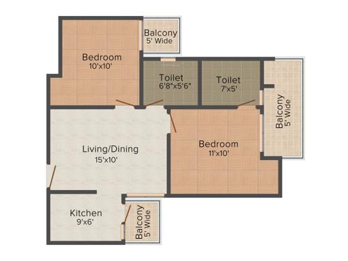 Ruchira The Sapphire (2BHK+2T (927 sq ft) 927 sq ft)