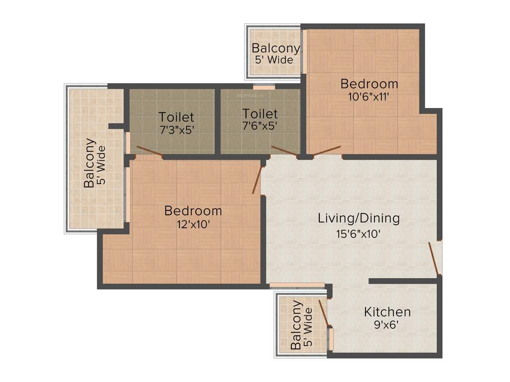 Ruchira The Sapphire (2BHK+2T (997 sq ft) 997 sq ft)