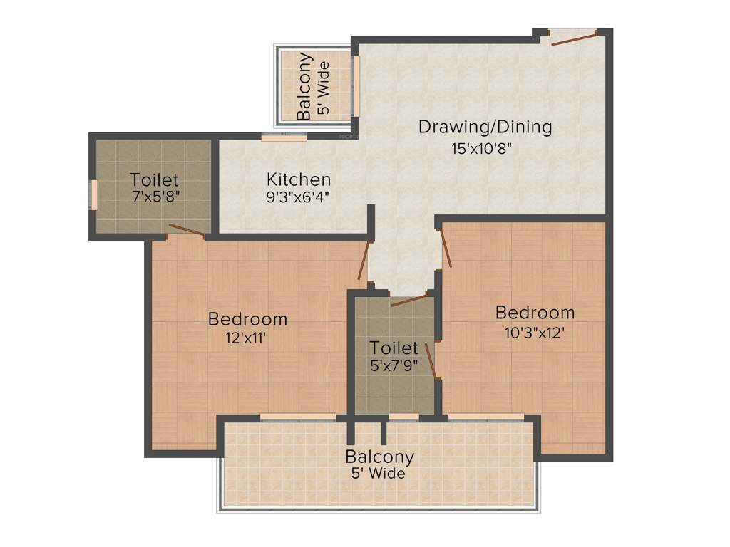 Ruchira The Sapphire (2BHK+2T (1,087 sq ft) 1087 sq ft)