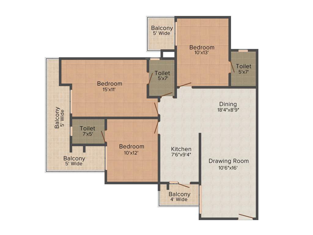 Ruchira The Sapphire (3BHK+3T (1,697 sq ft) 1697 sq ft)