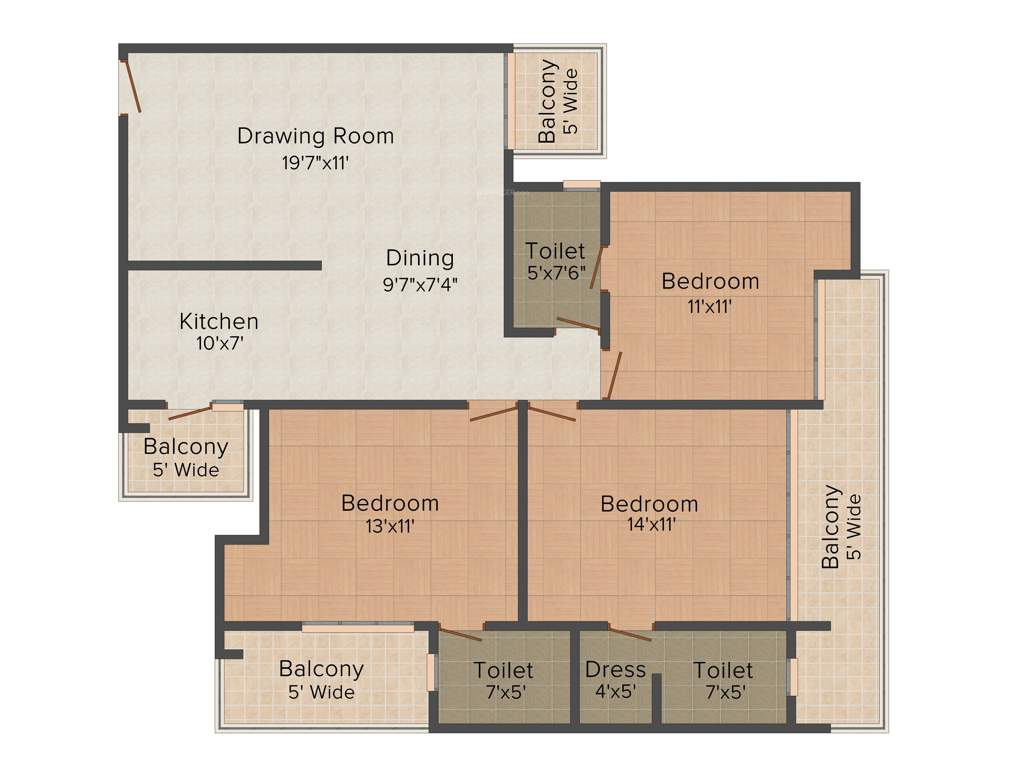 Ruchira The Sapphire (3BHK+3T (1,787 sq ft) 1787 sq ft)
