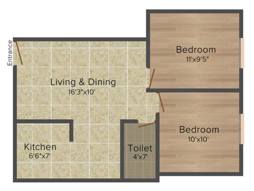 MS MM Oasis Phase II (2BHK+1T (677 sq ft) 677 sq ft) MS MM Oasis Phase II (2BHK+1T (677 sq ft) 677 sq ft)