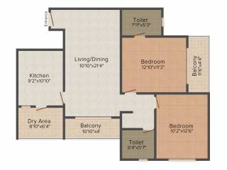 Olive Iantha (2BHK+2T (1,205 sq ft) 1205 sq ft)