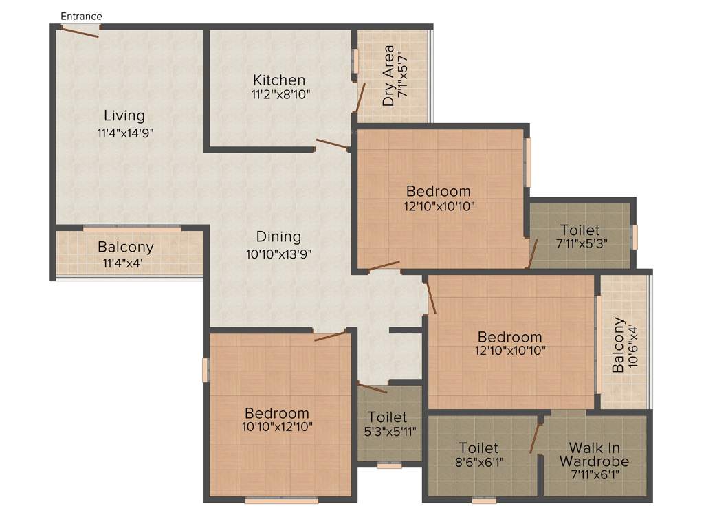 Olive Iantha (3BHK+3T (1,610 sq ft) 1610 sq ft)
