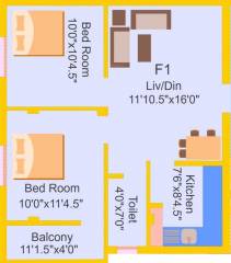 EXL Brindavan (2BHK+1T (751 sq ft) 751 sq ft) EXL Brindavan (2BHK+1T (751 sq ft) 751 sq ft)