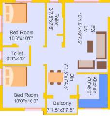 EXL Brindavan (2BHK+2T (863 sq ft) 863 sq ft) EXL Brindavan (2BHK+2T (863 sq ft) 863 sq ft)
