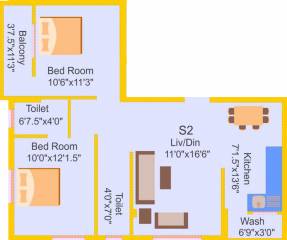 EXL Brindavan (2BHK+2T (1,007 sq ft) 1007 sq ft) EXL Brindavan (2BHK+2T (1,007 sq ft) 1007 sq ft)