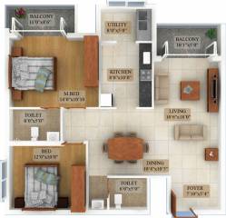 Citadel Woodville (2BHK+2T (1,250 sq ft) 1250 sq ft)