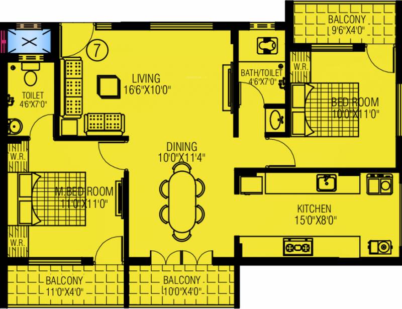 White Gateway (2BHK+2T (1,090 sq ft) 1090 sq ft)