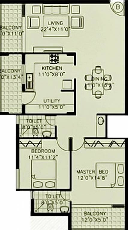 Citadel Developers Jade Apartments (2BHK+2T (1,550 sq ft) 1550 sq ft) Citadel Developers Jade Apartments (2BHK+2T (1,550 sq ft) 1550 sq ft)