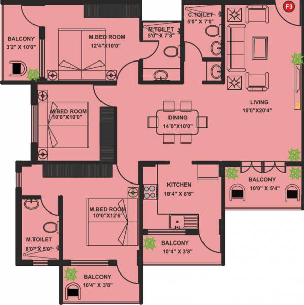 MB Suvarna Builders and Developers Nest (3BHK+3T (1,500 sq ft) 1500 sq ft)