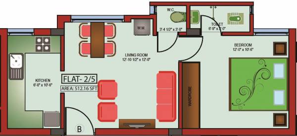 Venus Aishwaryam (1BHK+1T (512 sq ft) 512 sq ft) Venus Aishwaryam (1BHK+1T (512 sq ft) 512 sq ft)