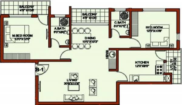 Paramount Excellencia (2BHK+2T (1,349 sq ft) 1349 sq ft) Paramount Excellencia (2BHK+2T (1,349 sq ft) 1349 sq ft)