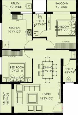 Bharathi Manjeeth Residency (2BHK+2T (1,175 sq ft) 1175 sq ft)