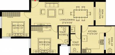 Bharathi Manjeeth Residency (2BHK+2T (1,195 sq ft) 1195 sq ft)