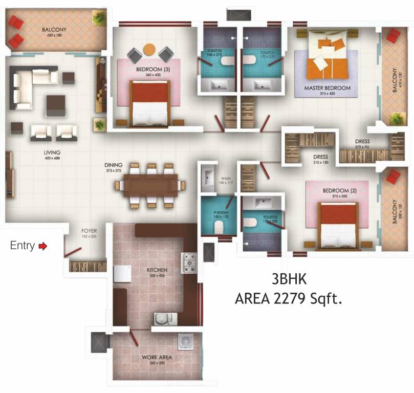 Hilite Leptis (3BHK+4T (2,279 sq ft) 2279 sq ft) Hilite Leptis (3BHK+4T (2,279 sq ft) 2279 sq ft)