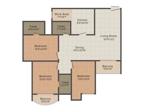 Olive Alisha (3BHK+3T (1,667 sq ft) 1667 sq ft)