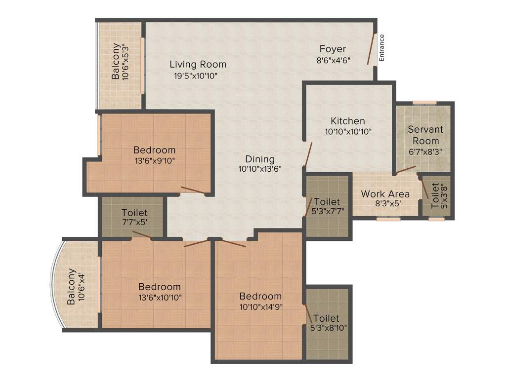 Olive Alisha (3BHK+4T (1,772 sq ft) + Servant Room 1772 sq ft)