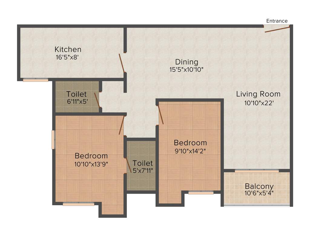 Olive Alisha (2BHK+2T (1,350 sq ft) 1350 sq ft)