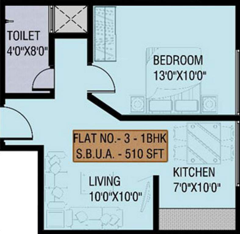 Carol Casa Greens (1BHK+1T (510 sq ft) 510 sq ft)