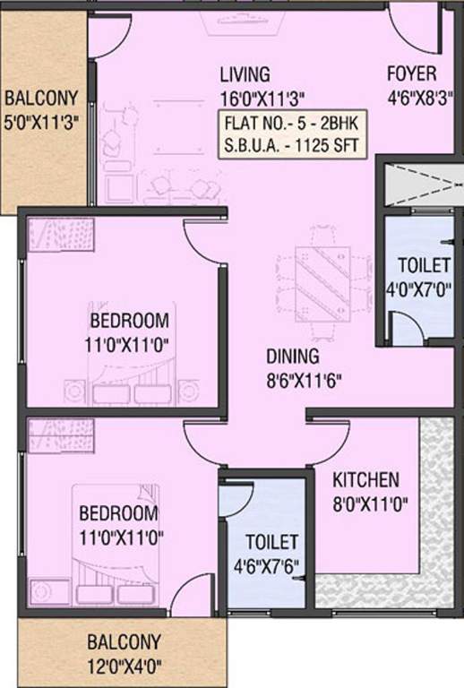 Carol Casa Greens (2BHK+2T (1,125 sq ft) 1125 sq ft)