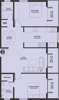 Agraja Shilas (2BHK+2T (1,185 sq ft) 1185 sq ft)