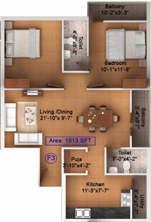 Amaaya Deeksha (2BHK+2T (1,013 sq ft) Pooja Room 1013 sq ft) Amaaya Deeksha (2BHK+2T (1,013 sq ft) Pooja Room 1013 sq ft)