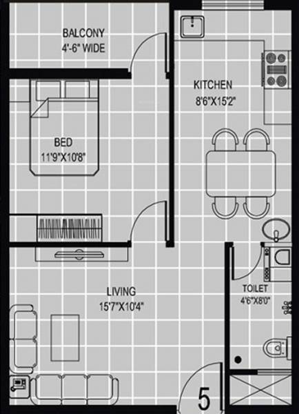 Agraja Garden (1BHK+1T (710 sq ft) 710 sq ft)