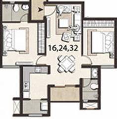 Jain Adwitiya (2BHK+2T (957 sq ft) 957 sq ft)